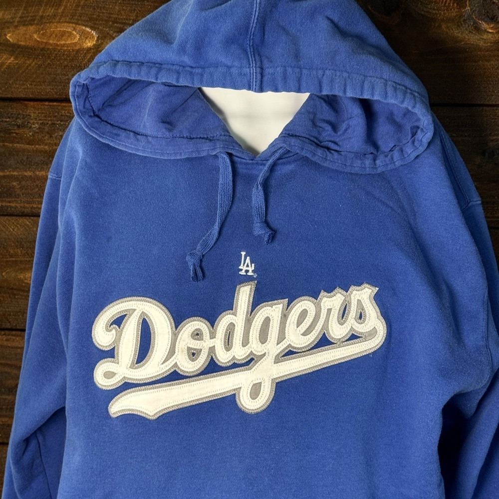 Los Angeles Dodgers Blue Hoodie Sewn Logo Gear For Sports G Big Cotton Men's XL - Picture 6 of 11